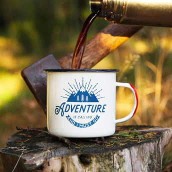 Adventure Enamel Camping Mug 2 Pack - 39 Best Gifts for Campers, Hikers and Nature Lovers