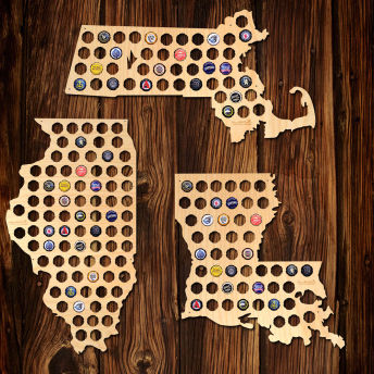 Beer Cap Map of Your Home State - 35 Unique Gifts for Beer Lovers