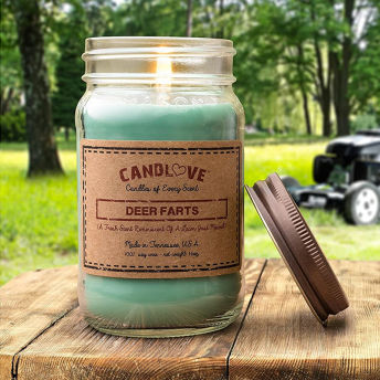 CANDLOVE Deer Farts Scented 16oz Mason Jar Candle - 33 Unique Gifts for Hunters