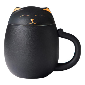 Ceramic Tea Mug with Infuser and Cat Shaped Lid - 17 Fantastic Gifts for Cat Lovers (and their Cats)