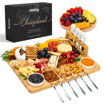 Bamboo Charcuterie Boards Gift Set - 9 Exquisite Gifts for Cheese Lovers