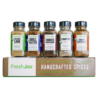 FreshJax Gourmet Spices and Seasonings Gift Set 5 Pack - 20 Unique Grilling Gifts for BBQ Lovers