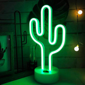 Green Cactus Neon Light Sign - 
