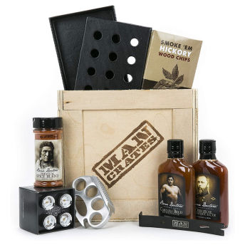 Grill Master Crate with Wood Chips Smoker Box Sauce and  - 20 Unique Grilling Gifts for BBQ Lovers