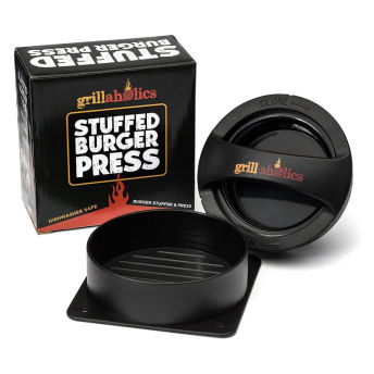 Grillaholics Stuffed Burger Press and Recipe eBook - 20 Unique Grilling Gifts for BBQ Lovers