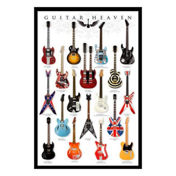 Guitar Heaven Poster with Famous Electric Guitars - 36 Unique Gifts for Guitar Players