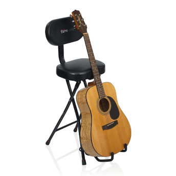 Guitar Seat with Backrest and Fold Out Guitar Stand - 36 Unique Gifts for Guitar Players