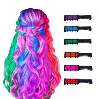 Hair Chalk Comb Set Temporary Hair Color Dye for Girls - 