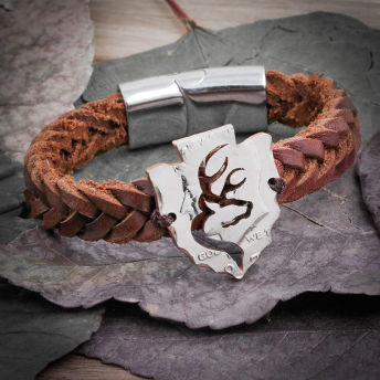 Handmade Deer in Arrowhead Leather Bracelet - 33 Unique Gifts for Hunters