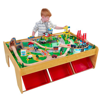 KidKraft Wooden Train Set Table with 120 Pieces 3  - 16 Brilliant Toys and Gifts for 4-Year-Old Boys