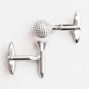 Golf Ball And Tee Novelty Mens Cufflinks - 