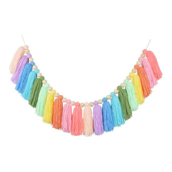 Pastel Rainbow Tassel Garland - 