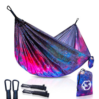Portable Lightweight Camping Hammock With Universe Print - 