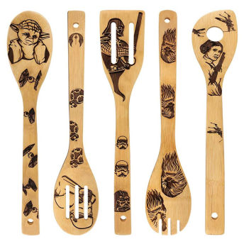 Star Wars Burned Wooden Spoons Utensil Set - 13 Cool Star Wars Gifts for the Adult Star Wars Fan in your Life