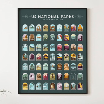 US National Parks Scratch Off Poster - 