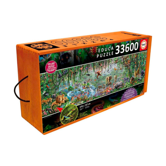 33,600 Piece Wild Life Puzzle with Wheeled Wooden Carry Case